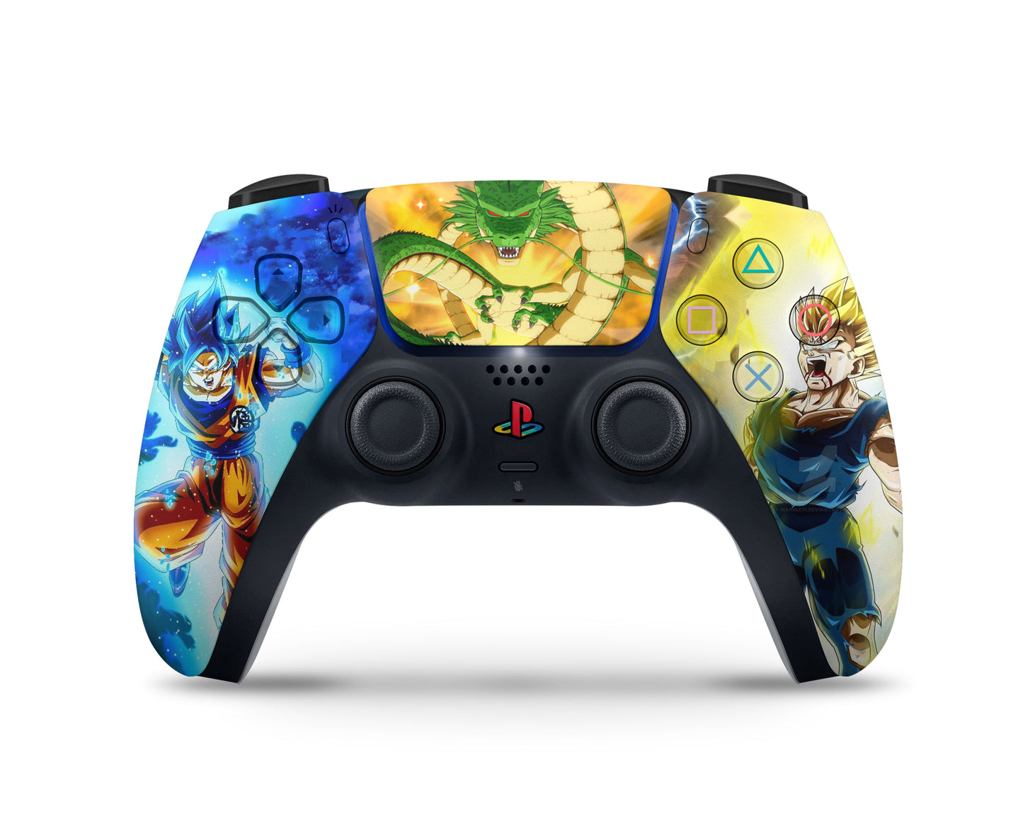 Anime Town Creations PS5 Controller Dragon Ball Goku Vegeta & ShenronSkins - Anime Dragon Ball PS5 Controller Skin