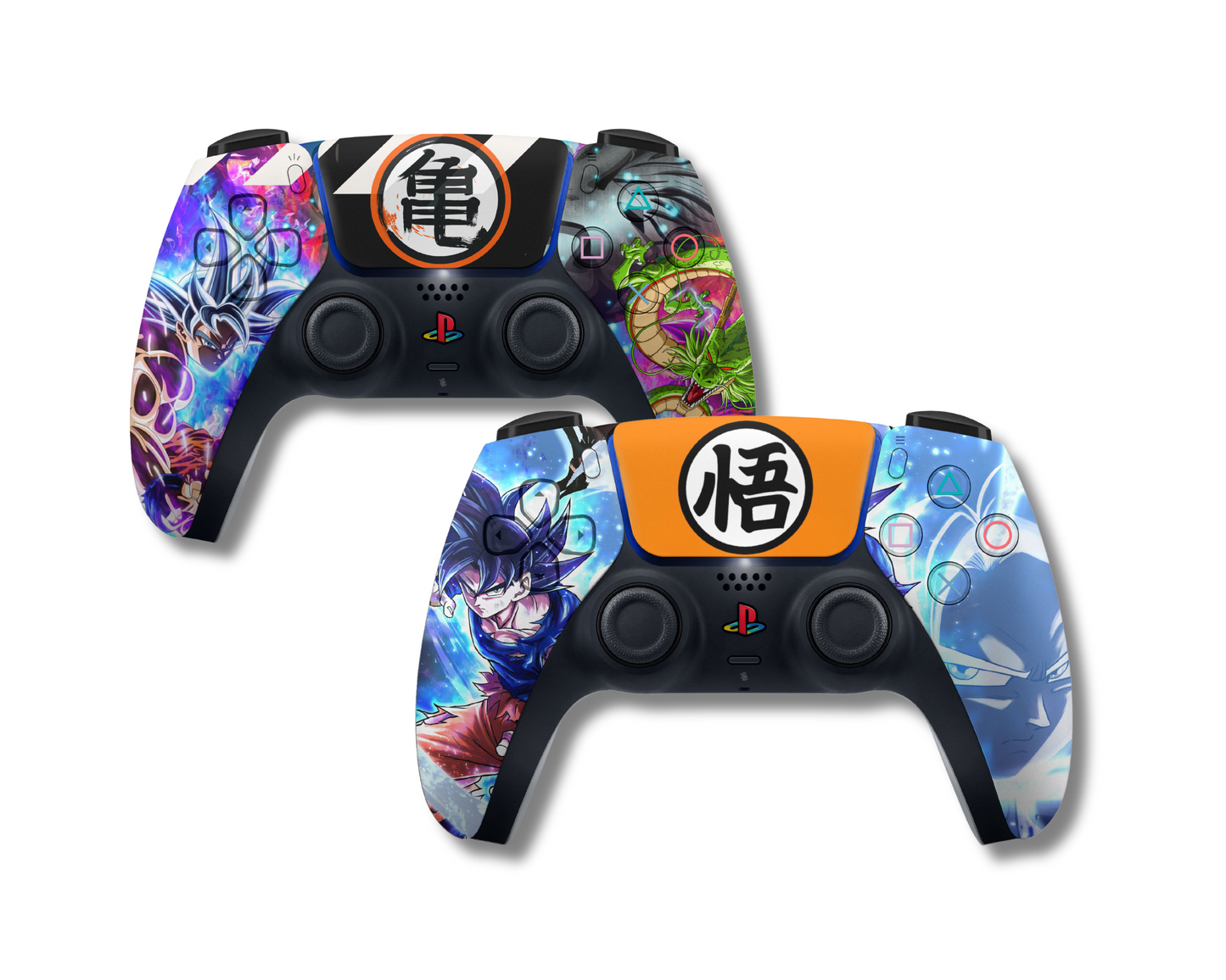 Anime Town Creations PS5 Controller Bundle Dragon Ball Super Saiyan 2 Pack Skins - Anime Dragon Ball PS5 Controller Bundle Skin