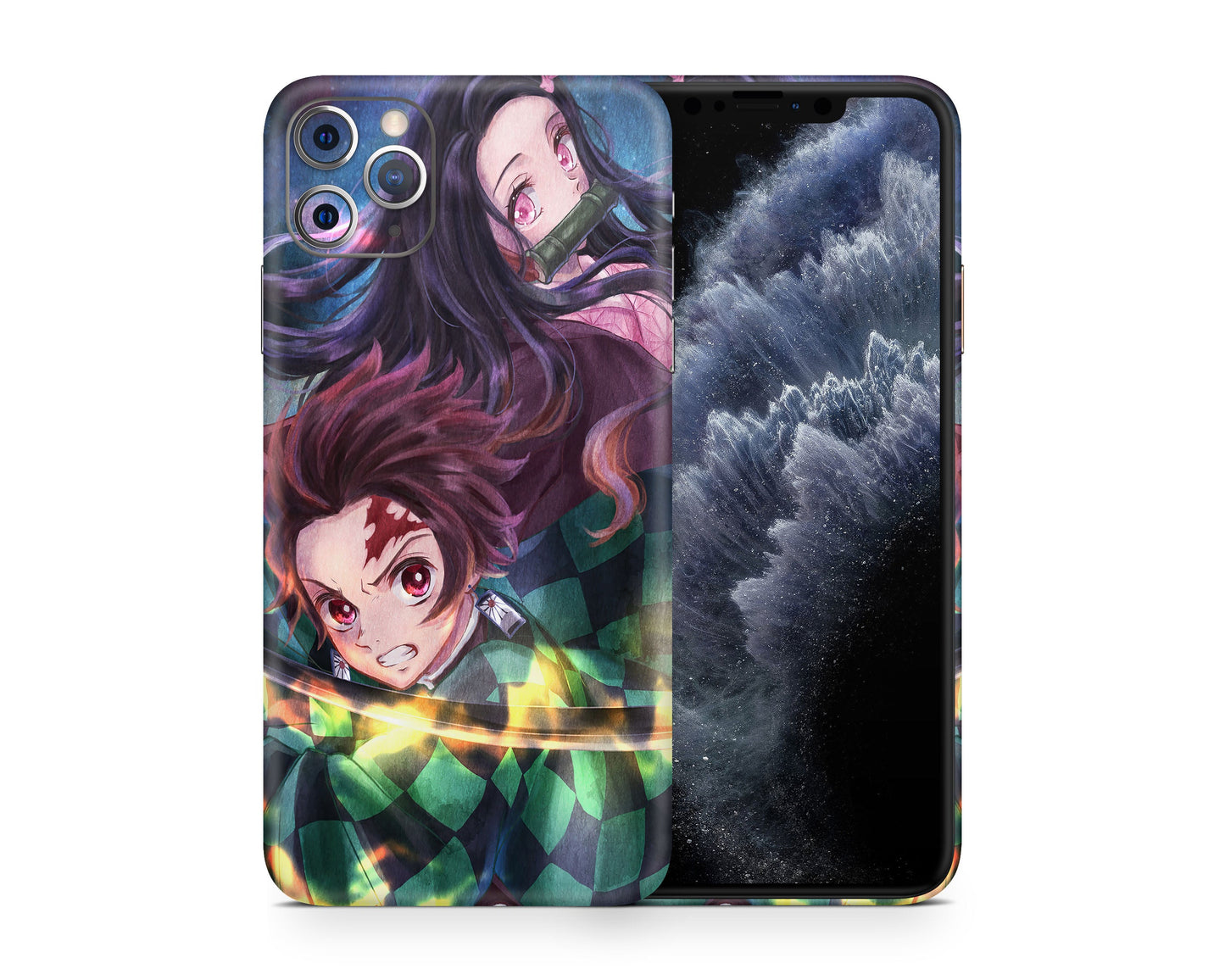 Anime Town Creations iPhone Demon Slayer Artistic Tanjiro and Nezuko iPhone 15 Pro Max Skins - Anime Demon Slayer iPhone Skin