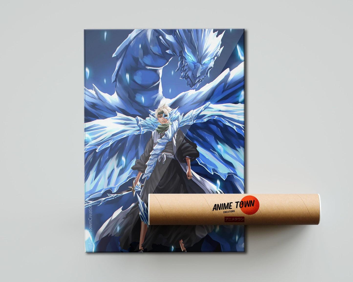 Anime Town Creations Poster Bleach Hitsugaya Toshiro Hollow Bankai 5" x 7" Home Goods - Anime Bleach Poster