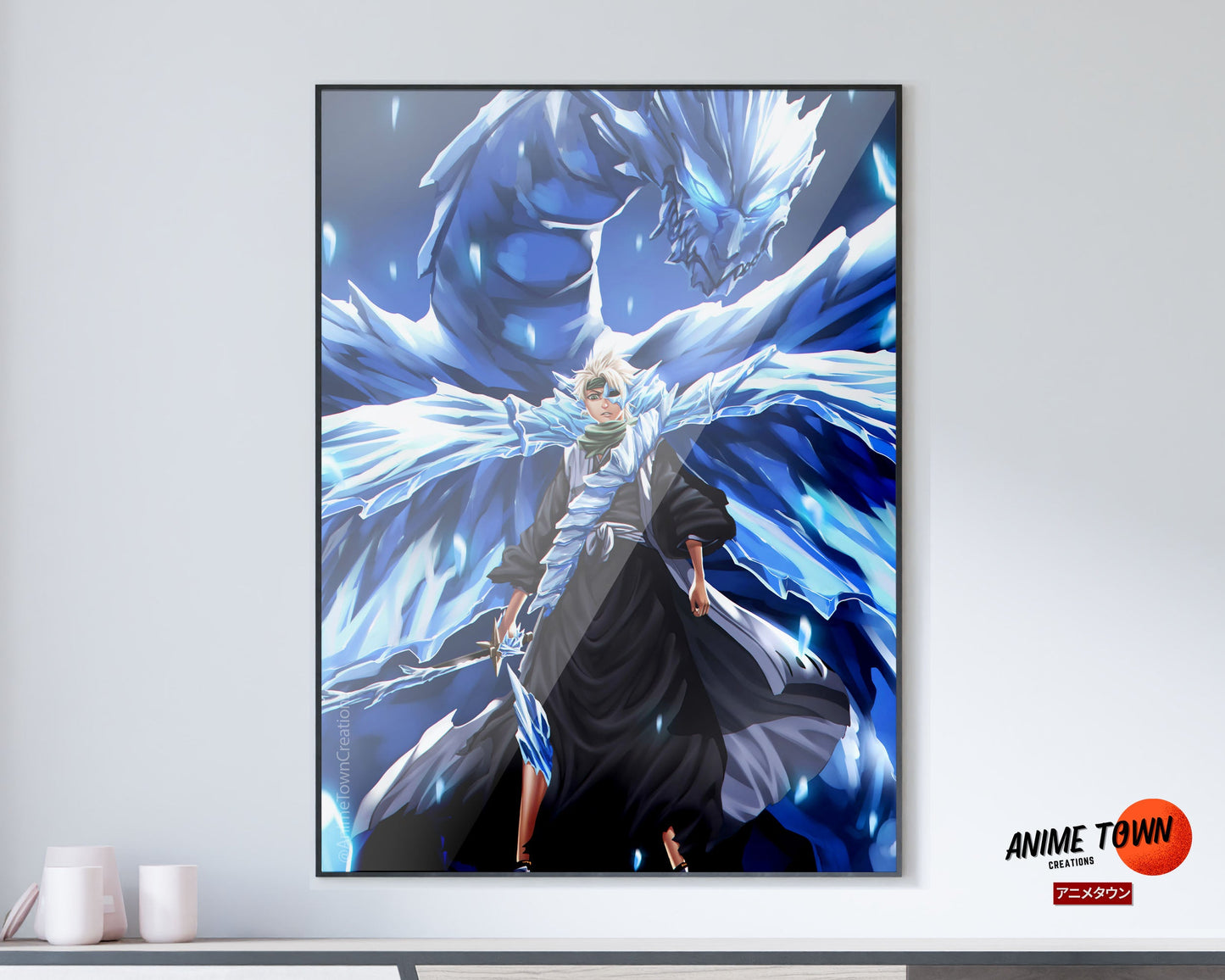 Anime Town Creations Poster Bleach Hitsugaya Toshiro Hollow Bankai 11" x 17" Home Goods - Anime Bleach Poster