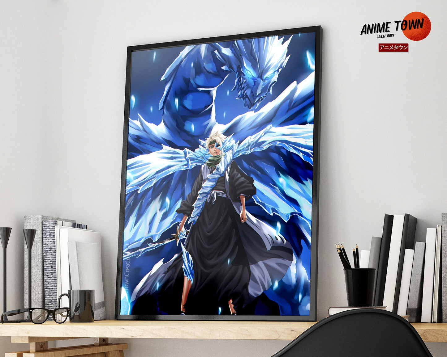 Anime Town Creations Poster Bleach Hitsugaya Toshiro Hollow Bankai 5" x 7" Home Goods - Anime Bleach Poster
