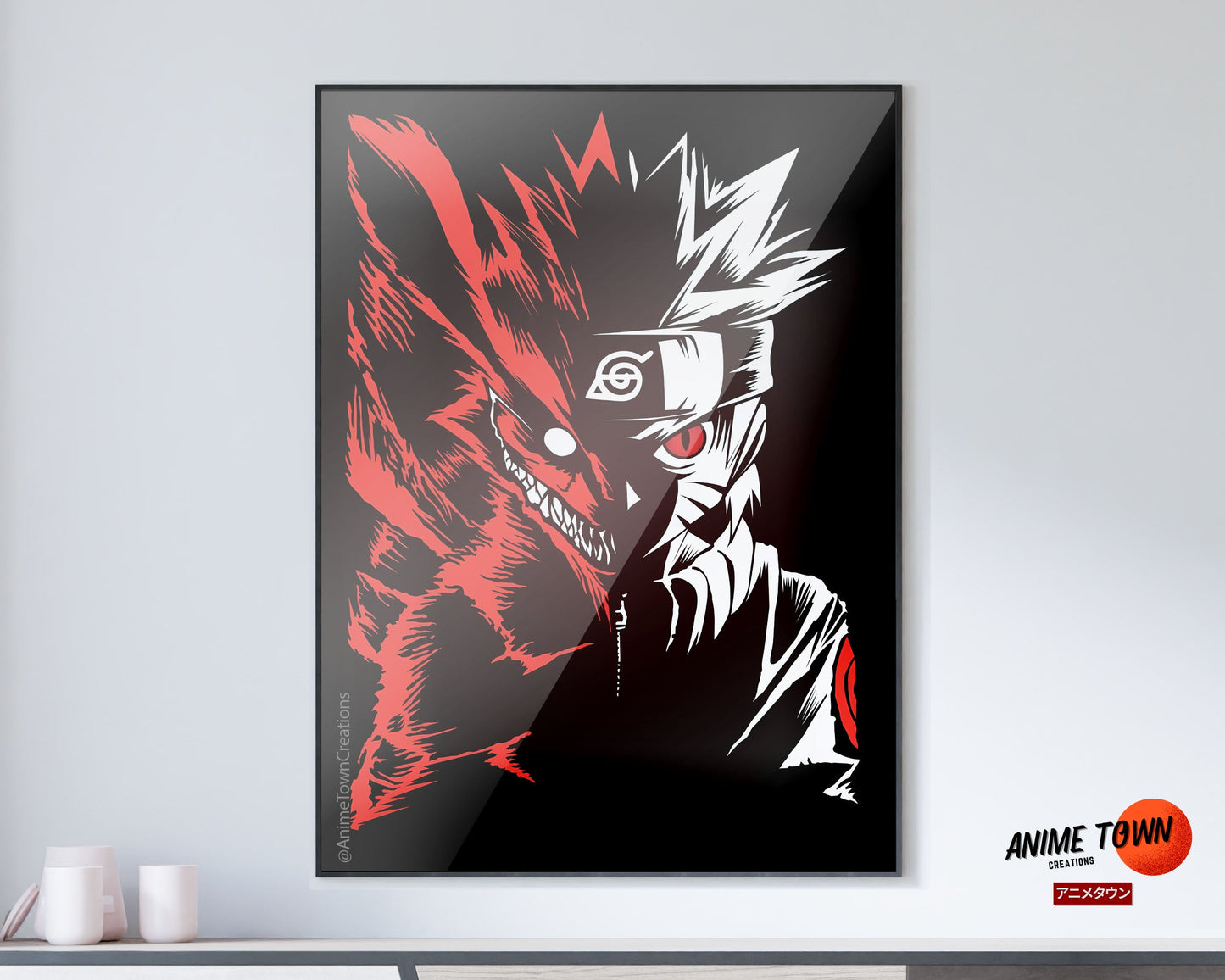 Anime Town Creations Poster Naruto Nine Tailed Fox Cloak 11" x 17" Home Goods - Anime Naruto Poster