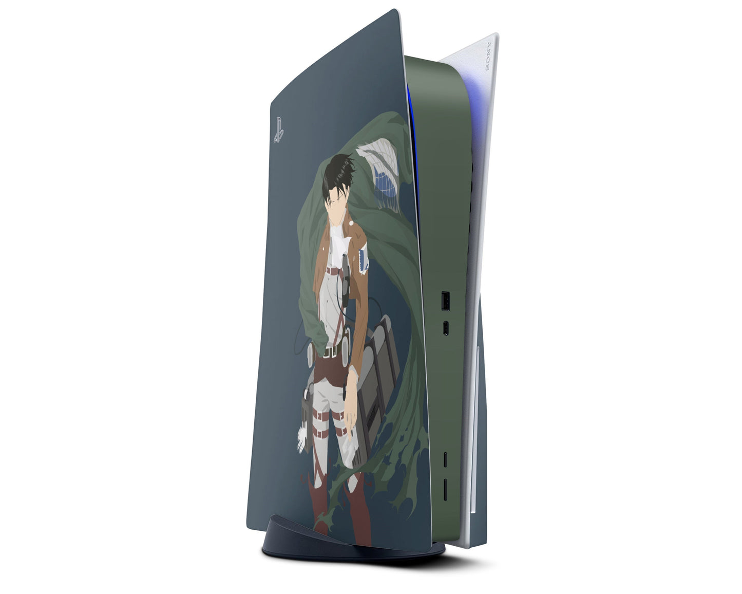 Anime Town Creations PS5 Attack on Titan Levi Ackerman Minimalistic PS5 Skins - Anime Attack on Titan PS5 Skin