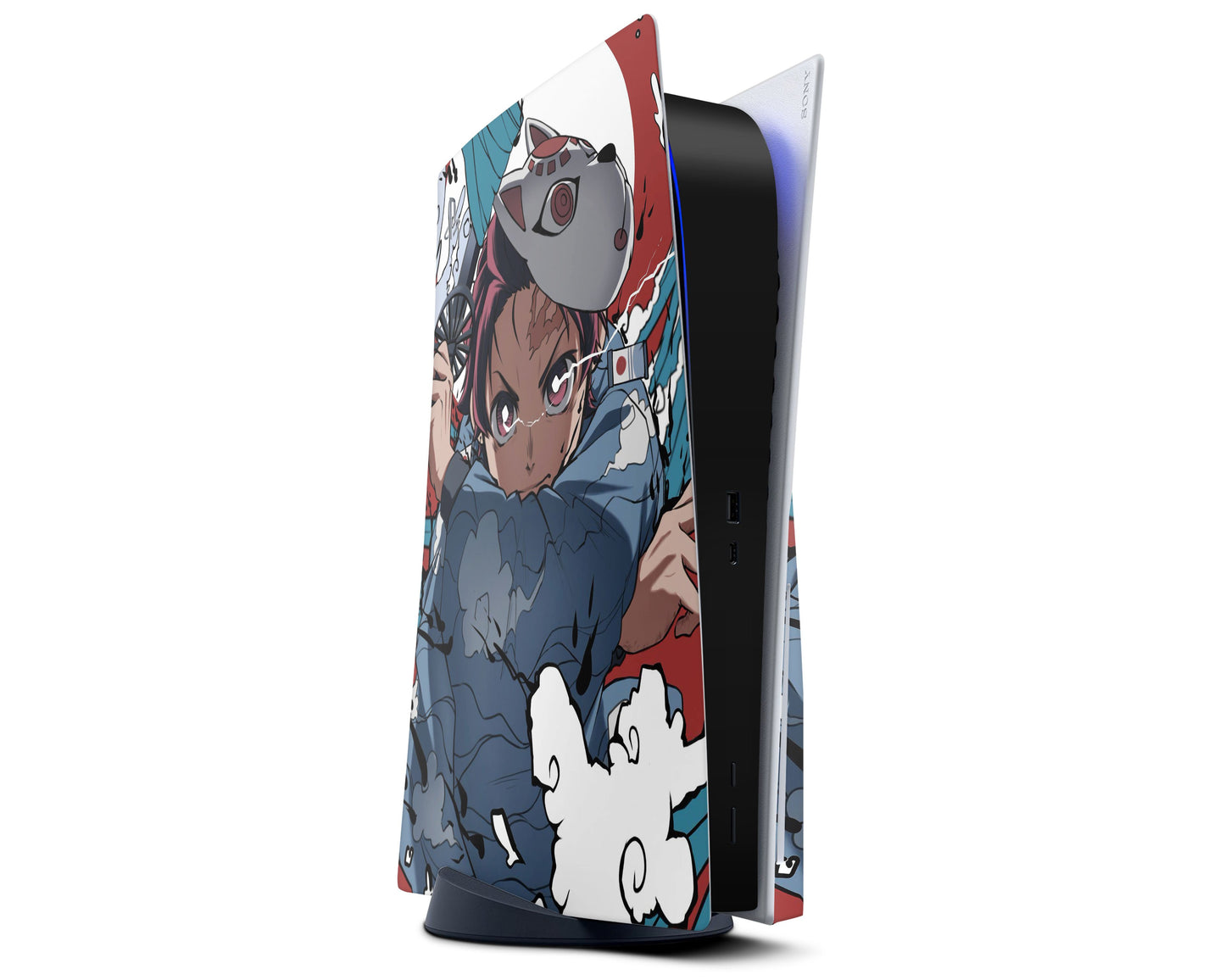 Anime Town Creations PS5 Demon Slayer Tanjiro Fox Mask PS5 Skins - Anime Demon Slayer Skin