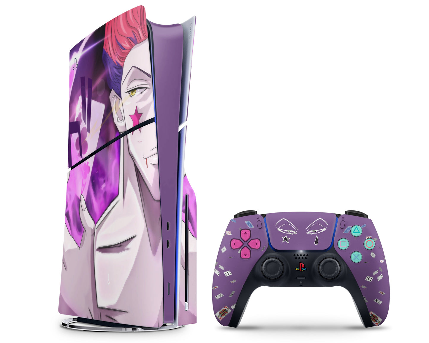 Anime Town Creations PS5 Slim Hunter x Hunter Hisoka Morow Purple PS5 Slim Skins - Anime Hunter x Hunter PS5 Slim Skin