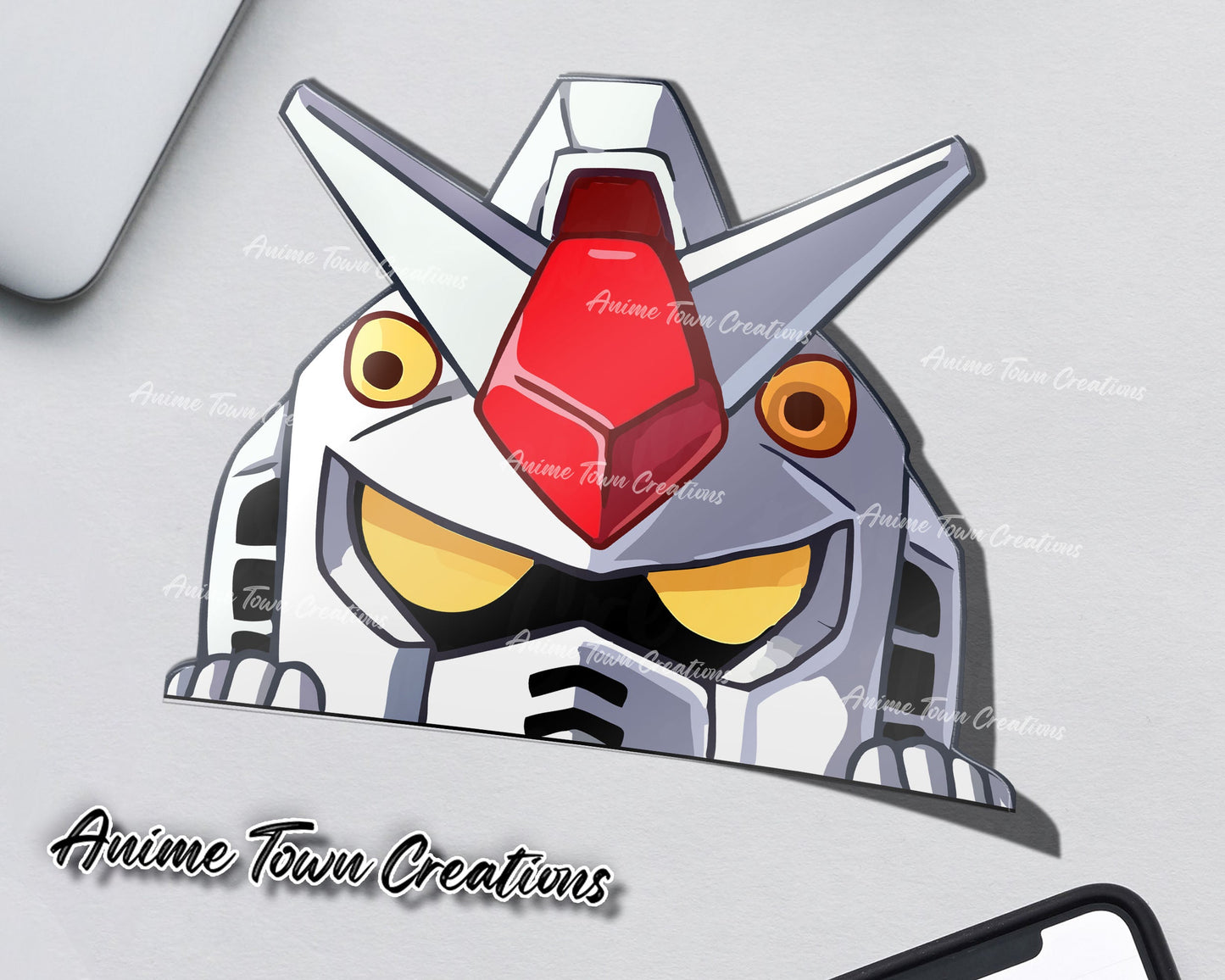 Anime Town Creations Sticker Gundam Minimalist Peeker 5" Accessories - Anime Gundam Sticker