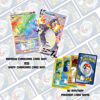 what booster box has rainbow charizard Pokemon Holographic Credit Card Bundle Holographic Credit Card Bundle Skin – Anime Town Creations