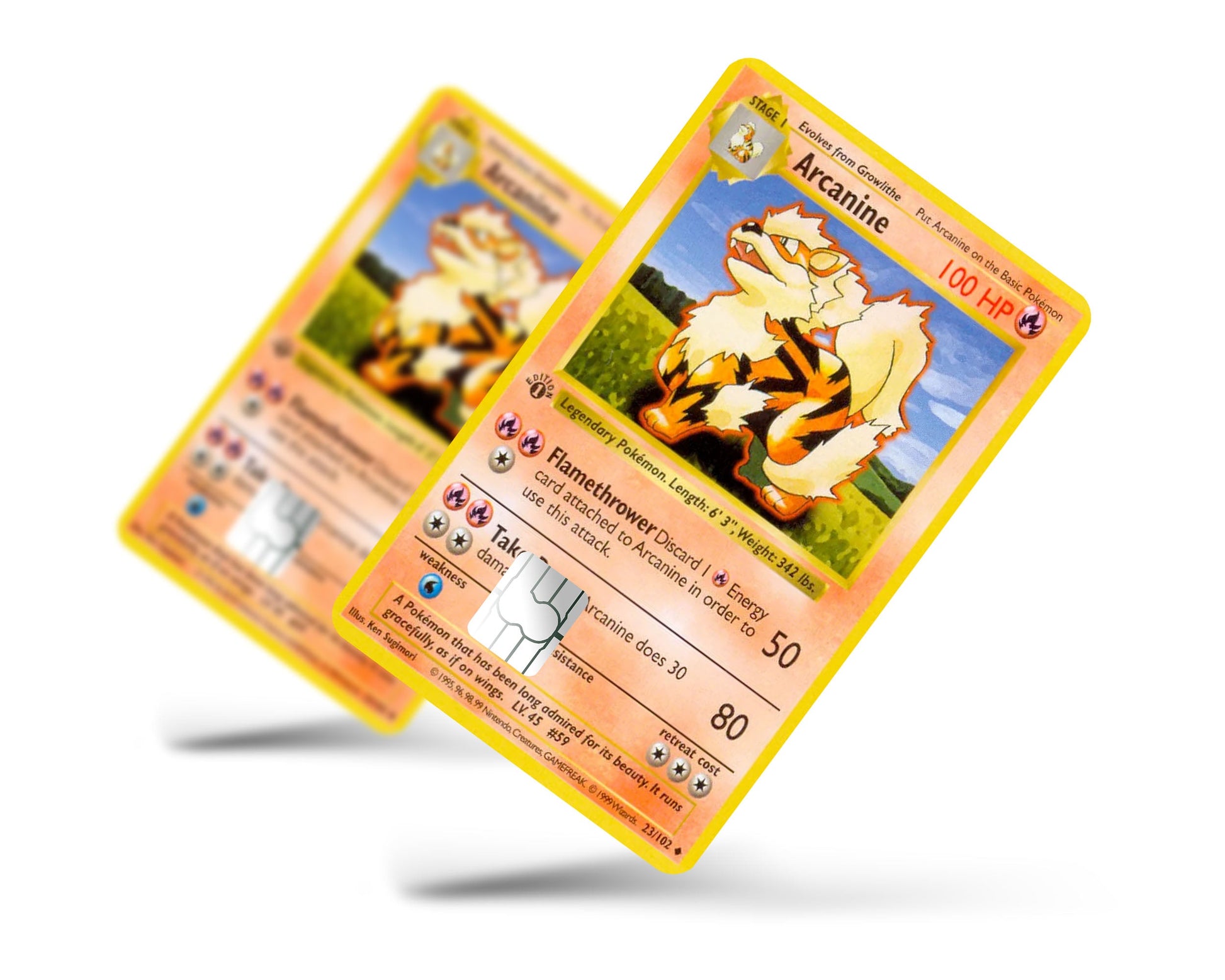 Anime Town Creations Credit Card Arcanine Pokemon Card Full Skins - Anime Pokemon Credit Card Skin