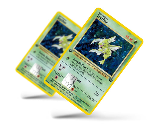 Anime Town Creations Credit Card Scyther Pokemon Card Full Skins - Anime Pokemon Credit Card Skin