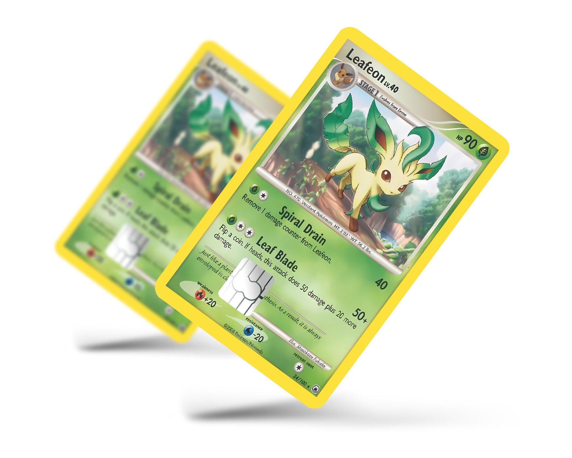 Anime Town Creations Credit Card Leafeon Pokemon Card Full Skins - Anime Pokemon Credit Card Skin