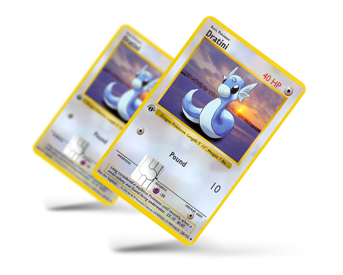 1999 dratini pokemon card Dratini Pokemon Card Credit Card Credit Card Skin – Anime Town Creations
