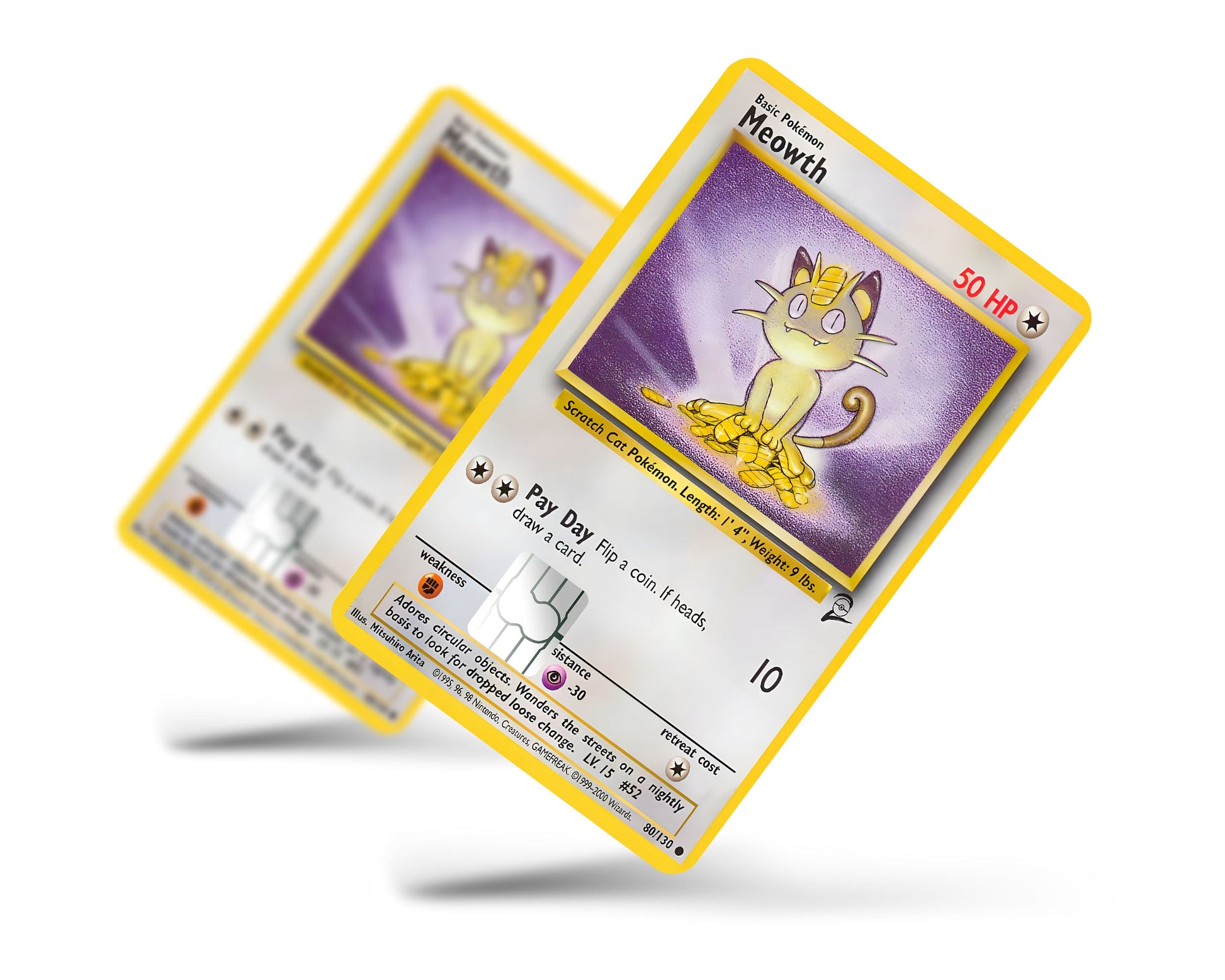 Meowth Pokemon Card Credit Card Skin - Full / Small Meowth Pokemon Card Credit Card Skin - Full / Small