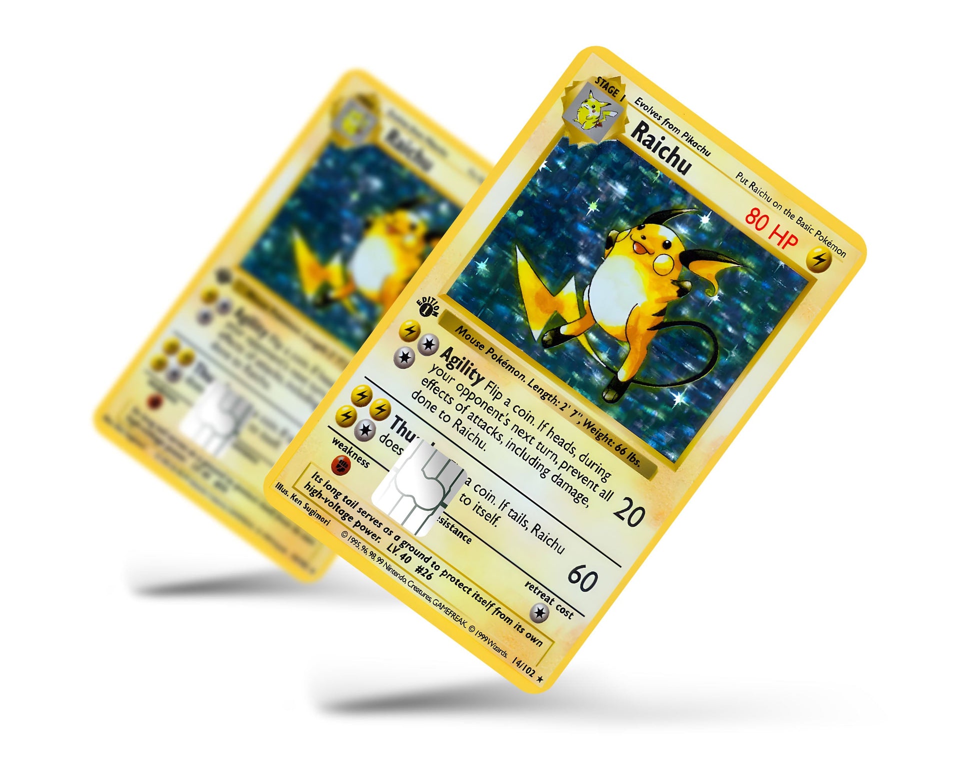 Anime Town Creations Credit Card Raichu Pokemon Card Full Skins - Anime Pokemon Credit Card Skin