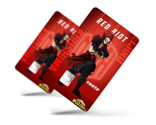 Anime Town Creations Credit Card My Hero Academia Eijiro Kirishima Feature Full Skins - Anime My Hero Academia Credit Card Skin