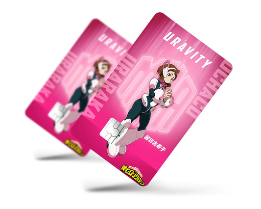Anime Town Creations Credit Card My Hero Academia Ochaco Uraraka Feature Full Skins - Anime My Hero Academia Credit Card Skin