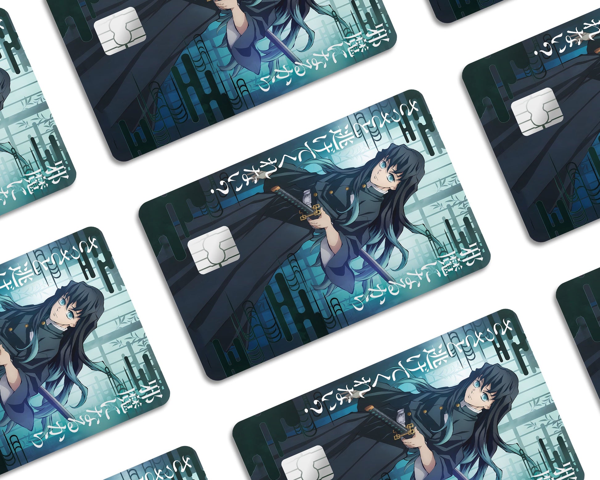 Anime Town Creations Credit Card Demon Slayer Muichiro Tokito Feature Window Skins - Anime Demon Slayer Credit Card Skin