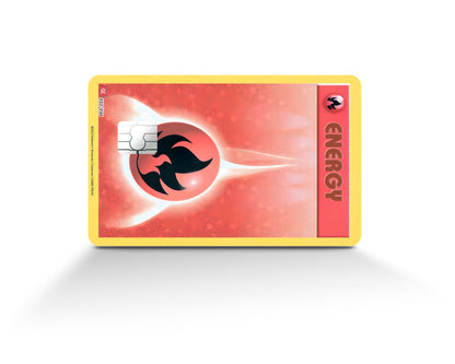 Anime Town Creations Credit Card Fire Energy Pokemon Card Full Skins - Anime Pokemon Credit Card Skin