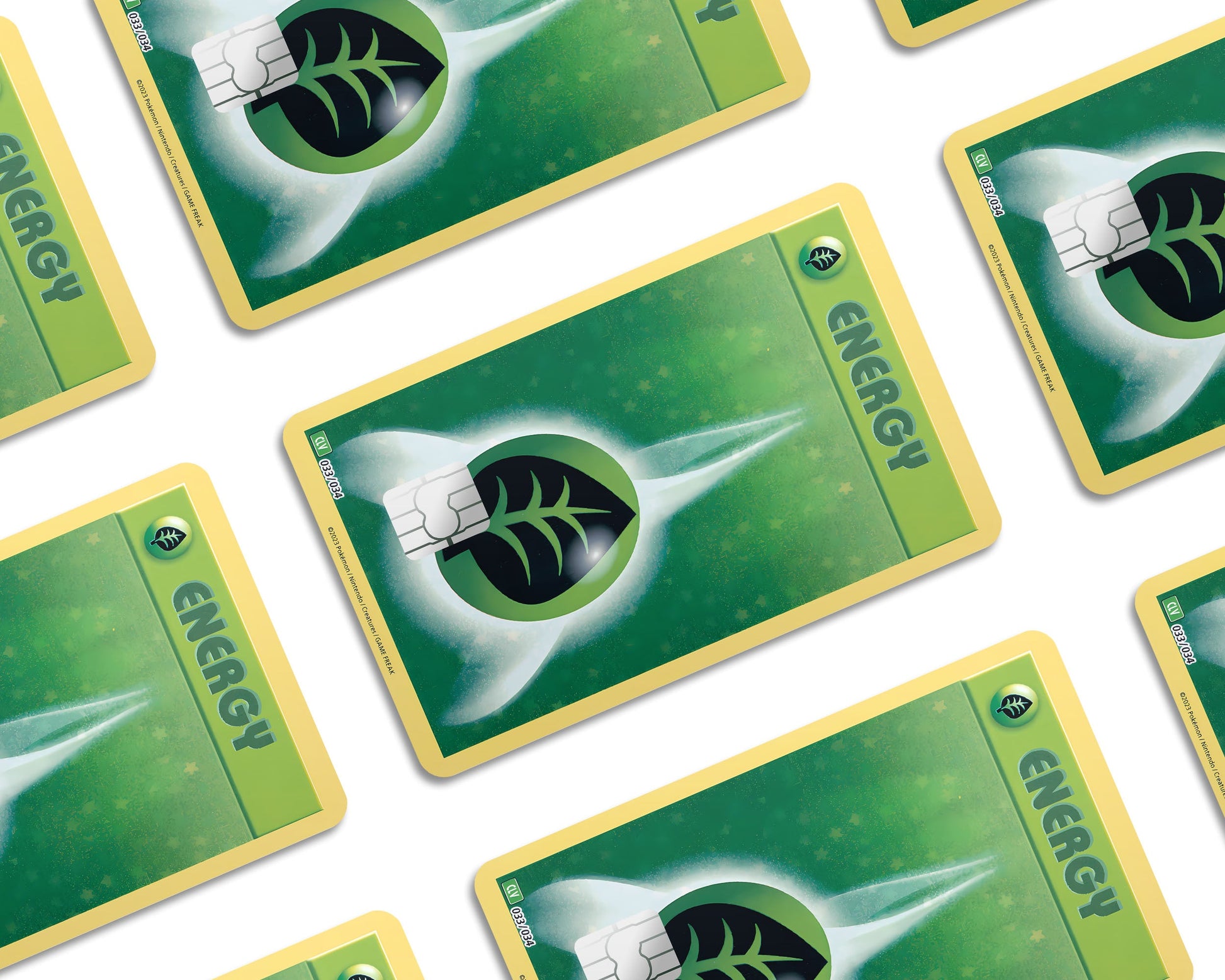 grass energy pokemon card Grass Energy Pokemon Card Credit Card Credit Card Skin – Anime Town Creations