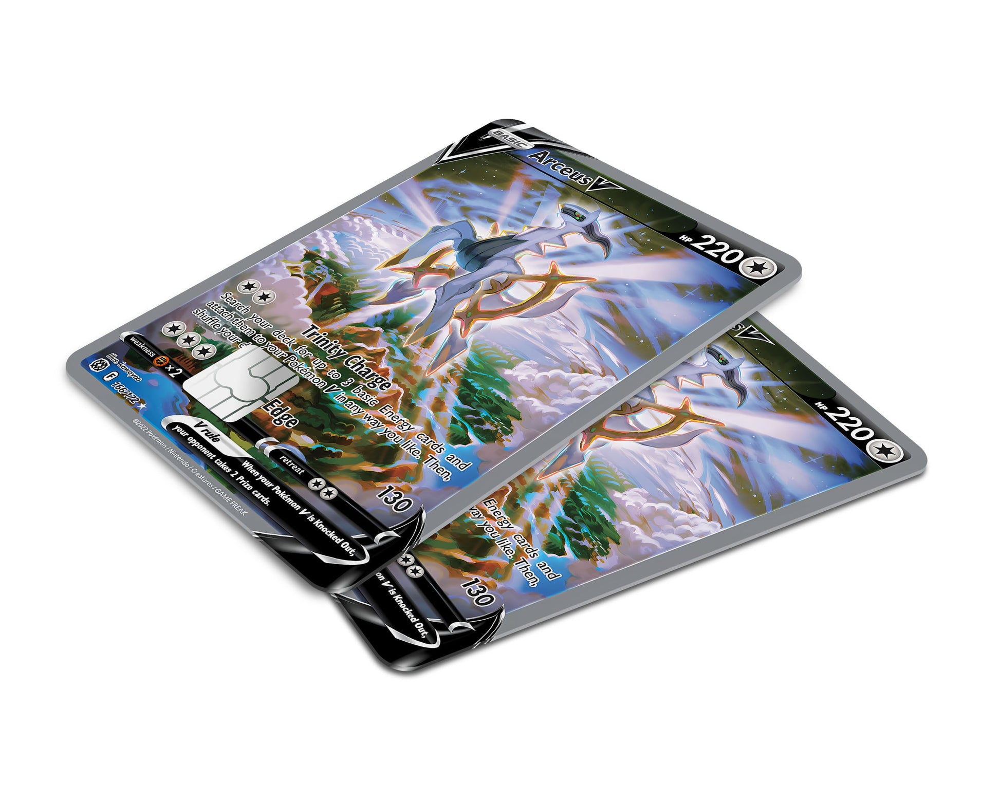 arceus v pokemon card Arceus V Pokemon Card Credit Card Credit Card Skin – Anime Town Creations