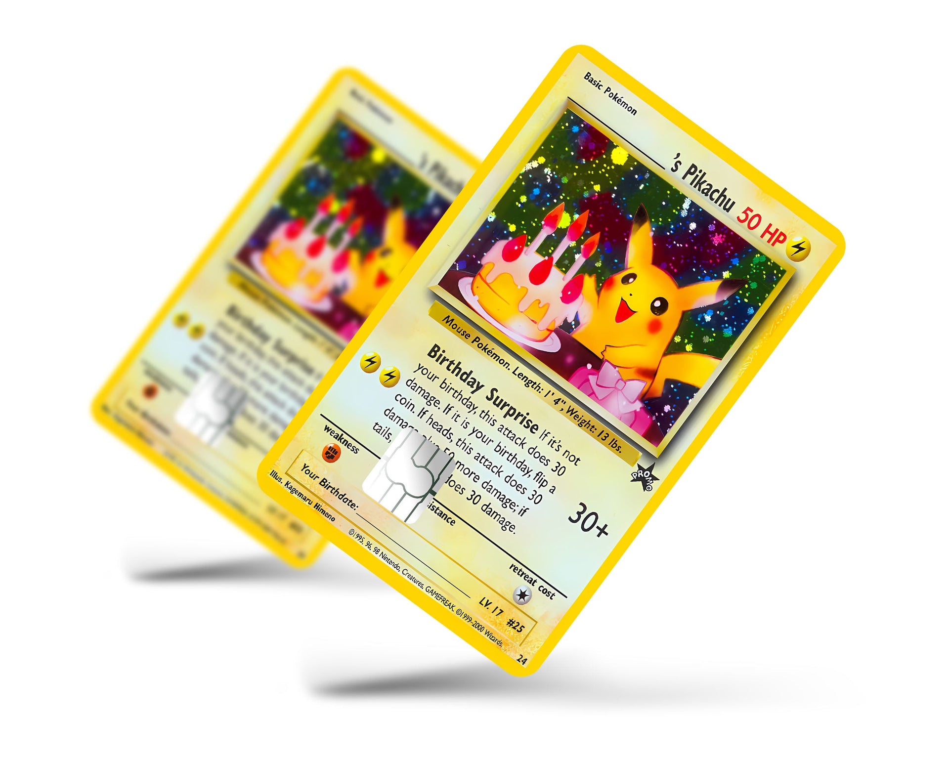 Birthday Pikachu Pokemon Card Credit Card Skin