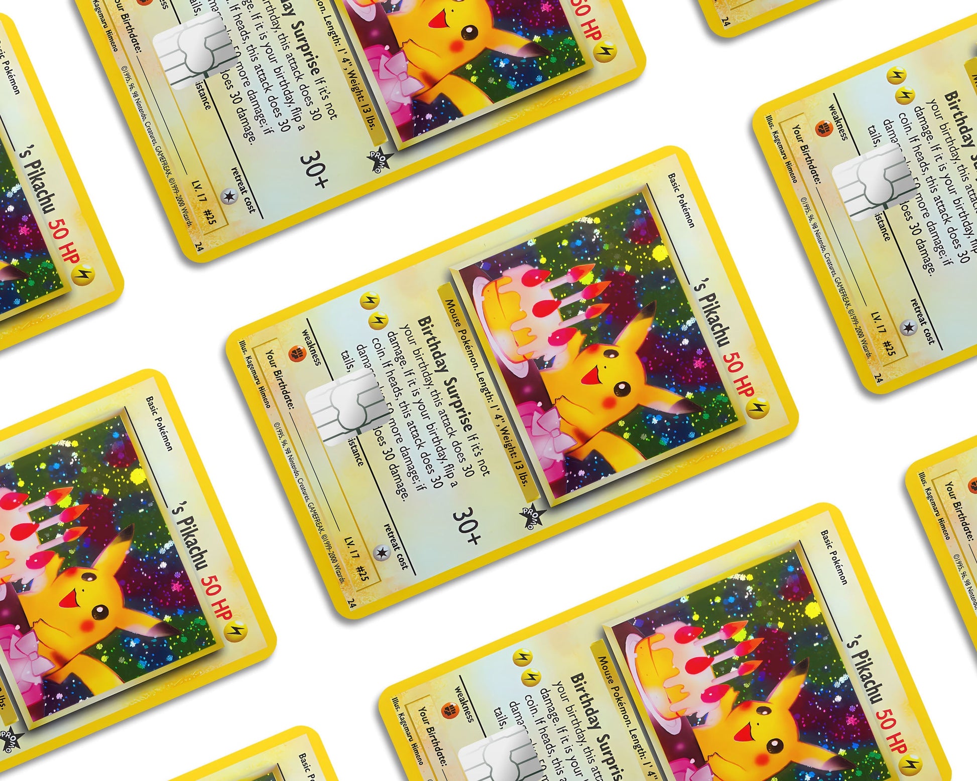 Birthday Pikachu Pokemon Card Credit Card Credit Card Skin Anime Town Creations Birthday Pikachu Pokemon Card Credit Card Credit Card Skin Anime Town Creations