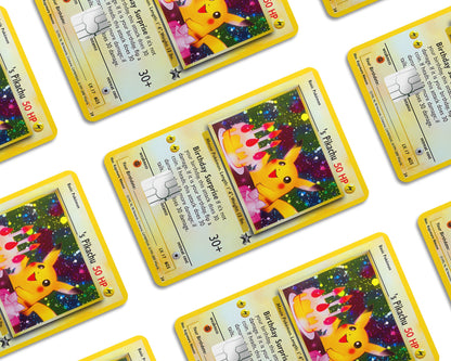 Anime Town Creations Credit Card Birthday Pikachu Pokemon Card Window Skins - Anime Pokemon Credit Card Skin