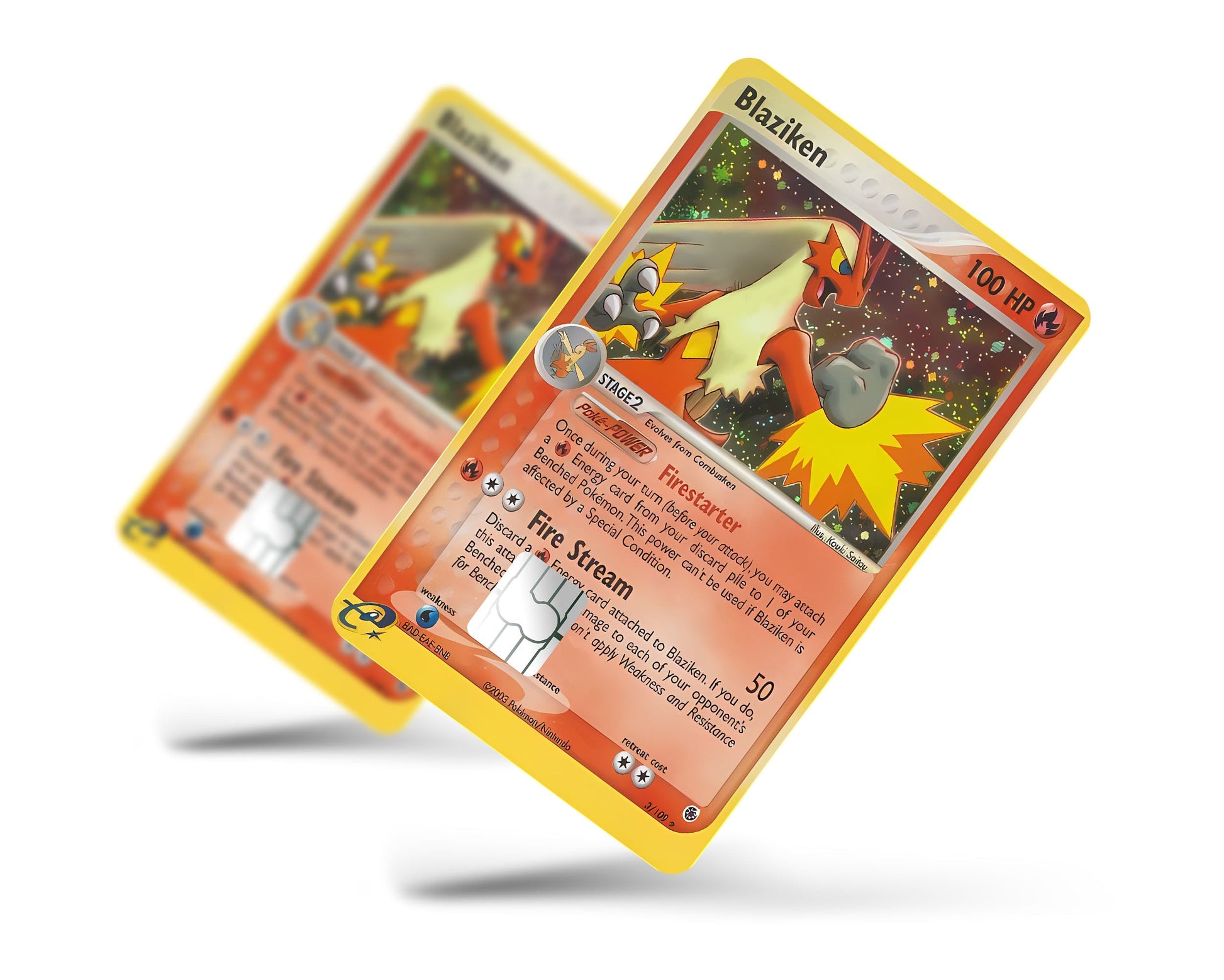 pokemon blaziken card Blaziken Pokemon Card Credit Card Credit Card Skin – Anime Town Creations