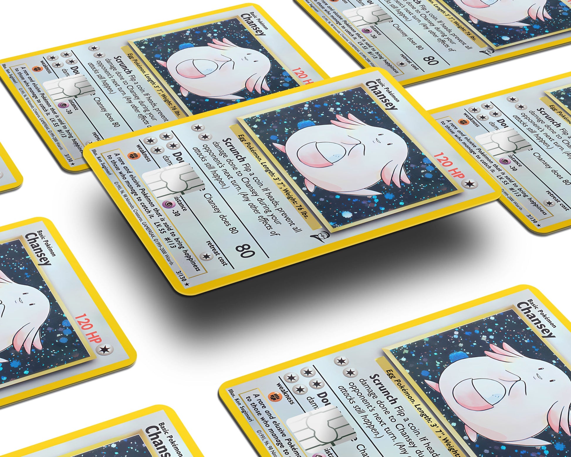 Anime Town Creations Credit Card Chansey Pokemon Card Window Skins - Anime Pokemon Credit Card Skin