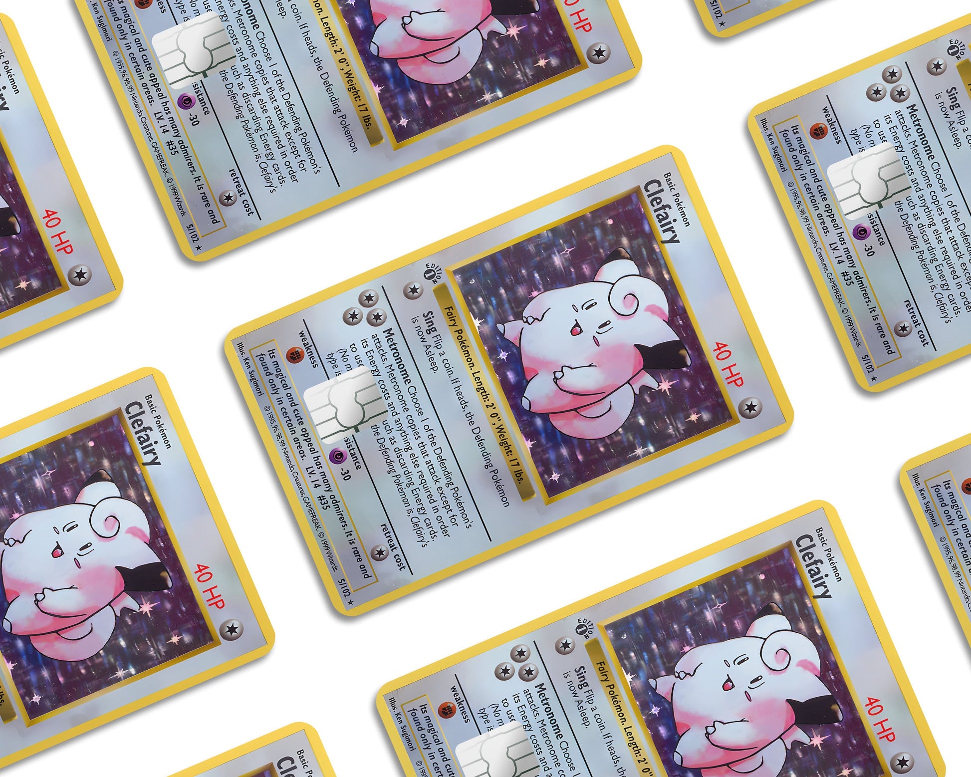 Anime Town Creations Credit Card Clefairy Pokemon Card Window Skins - Anime Pokemon Credit Card Skin