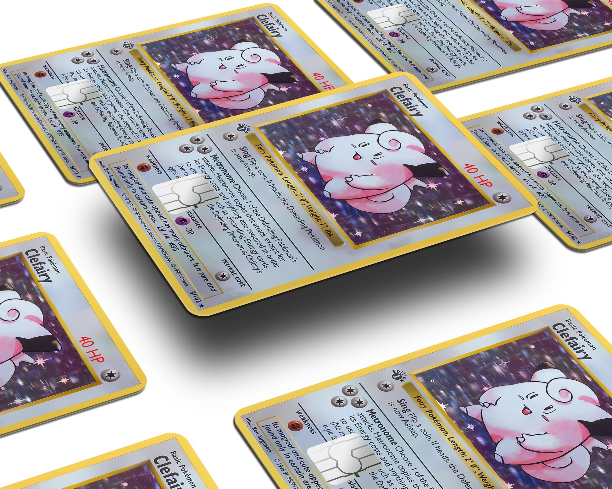 Anime Town Creations Credit Card Clefairy Pokemon Card Window Skins - Anime Pokemon Credit Card Skin