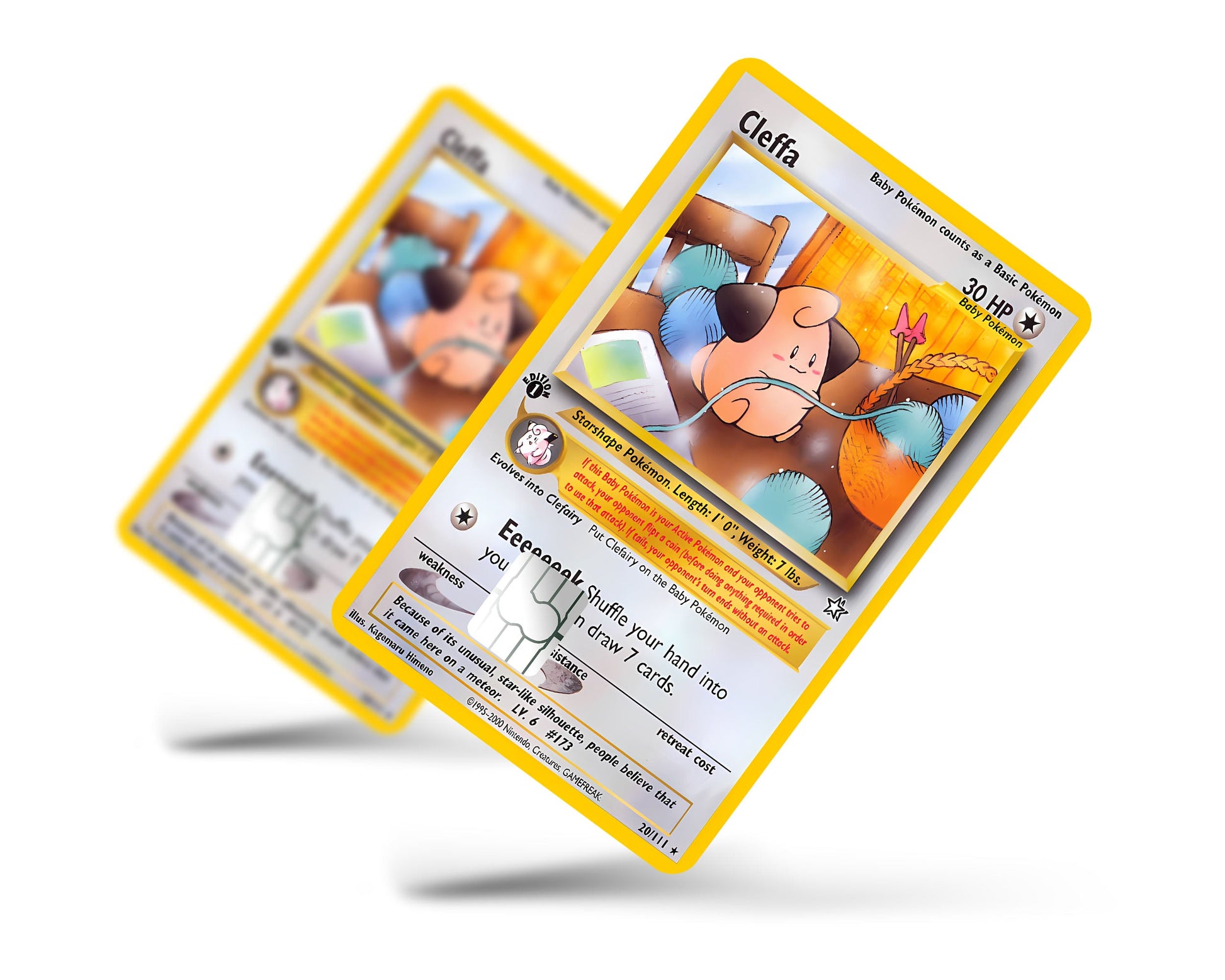 Cleffa Pokemon Card Credit Card Skin - Full / Small Cleffa Pokemon Card Credit Card Skin - Full / Small