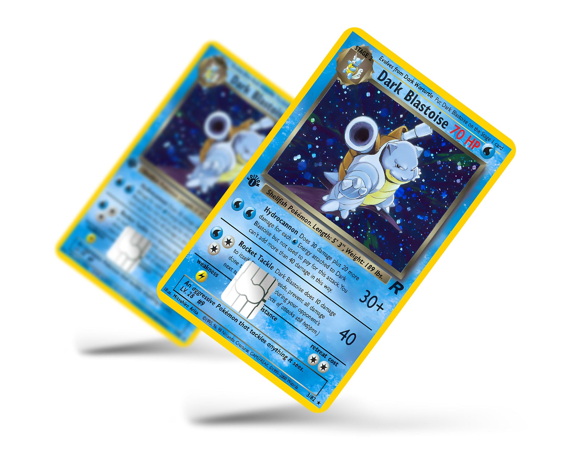 Anime Town Creations Credit Card Dark Blastoise Pokemon Card Full Skins - Anime Pokemon Credit Card Skin