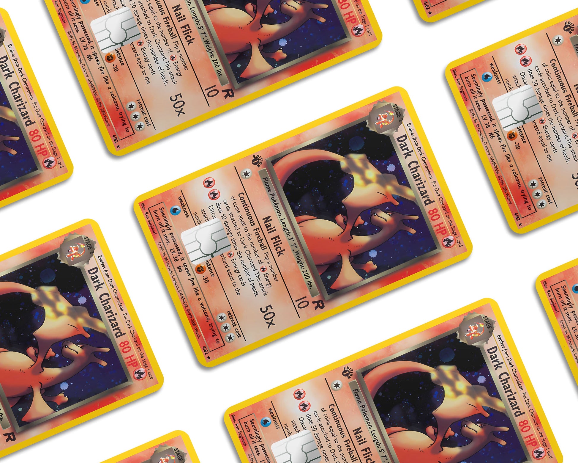 Anime Town Creations Credit Card Dark Charizard Pokemon Card Window Skins - Anime Pokemon Credit Card Skin