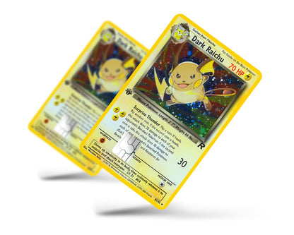 pokemon card dark raichu Dark Raichu Pokemon Card Credit Card Skin