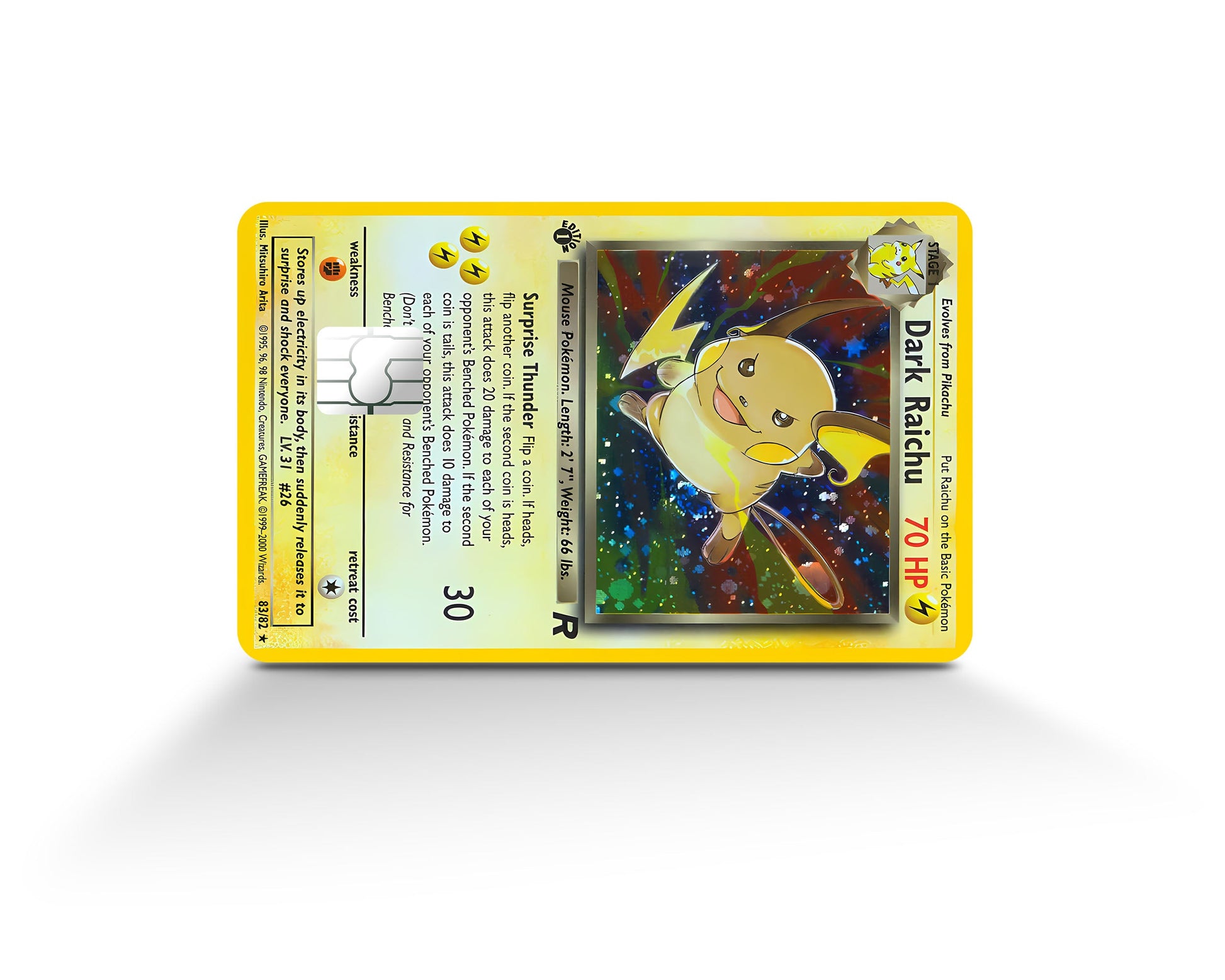 Dark Raichu Pokemon Card Credit Card Credit Card Skin Anime Town Creations Dark Raichu Pokemon Card Credit Card Credit Card Skin Anime Town Creations