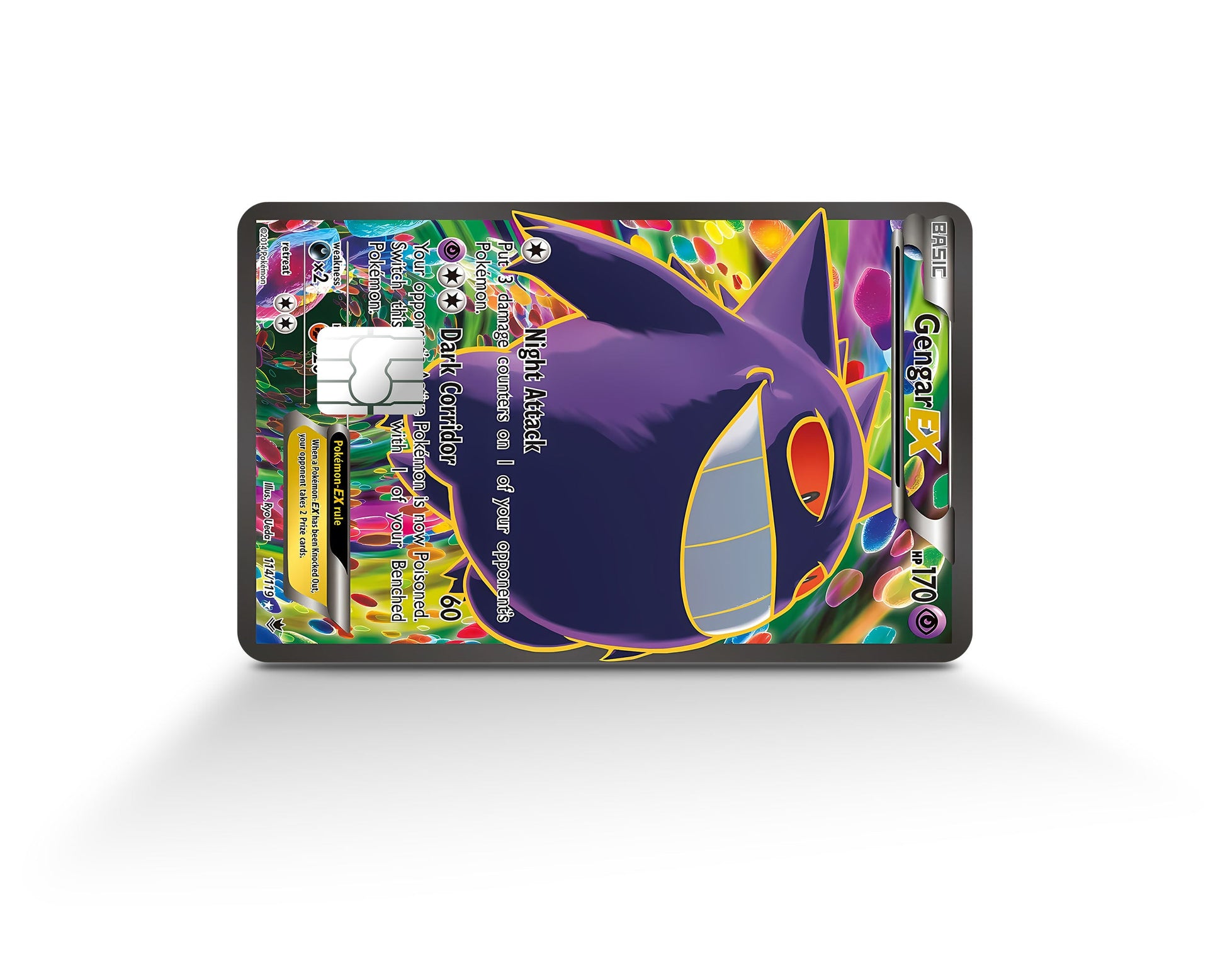 gengar ex pokemon card Gengar EX Pokemon Card Credit Card Credit Card Skin – Anime Town Creations