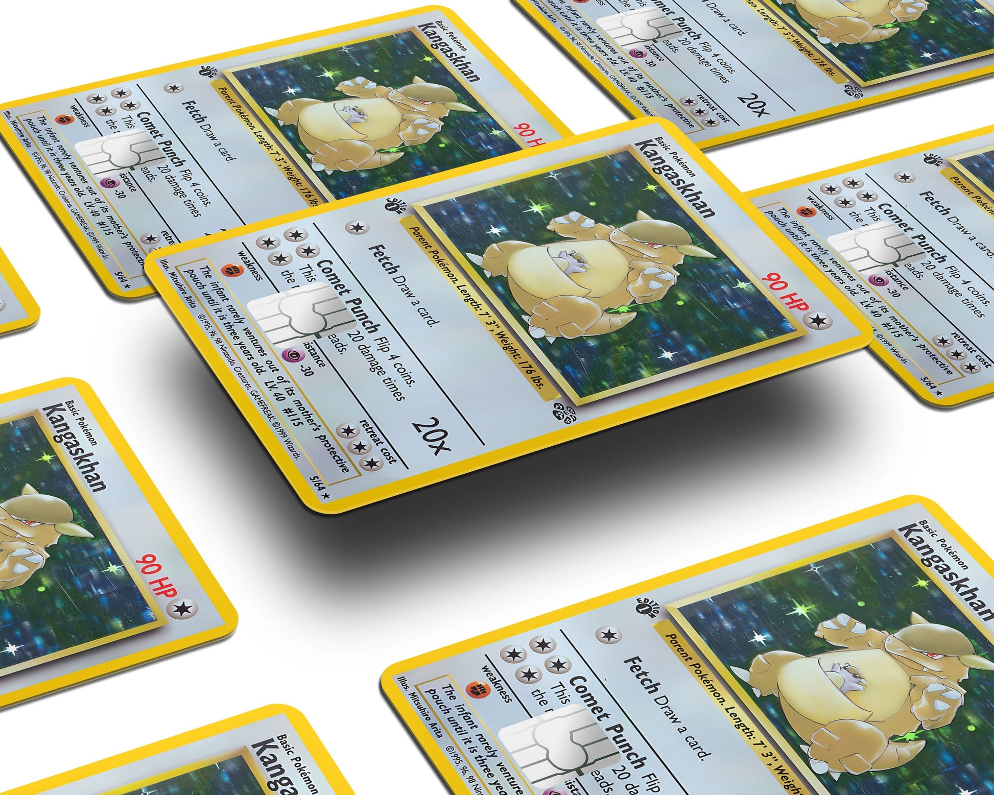 kangaskhan 1995 pokemon card Kangaskhan Pokemon Card Credit Card Credit Card Skin – Anime Town Creations