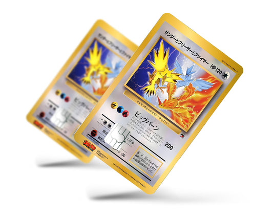 Anime Town Creations Credit Card Legendary Moltres Zapdos Articuno JP Pokemon Card Full Skins - Anime Pokemon Credit Card Skin