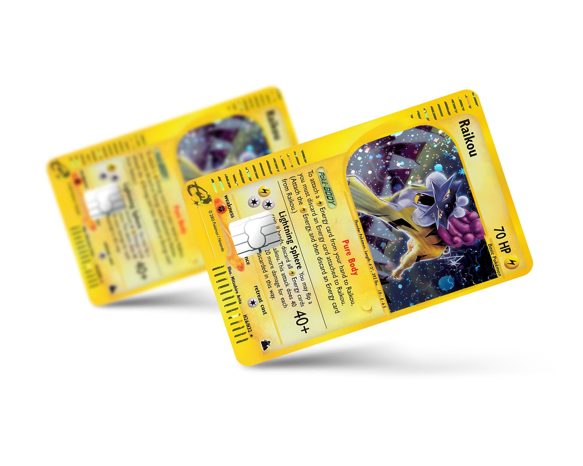 Anime Town Creations Credit Card Legendary Raikou Pokemon Card Full Skins - Anime Pokemon Credit Card Skin