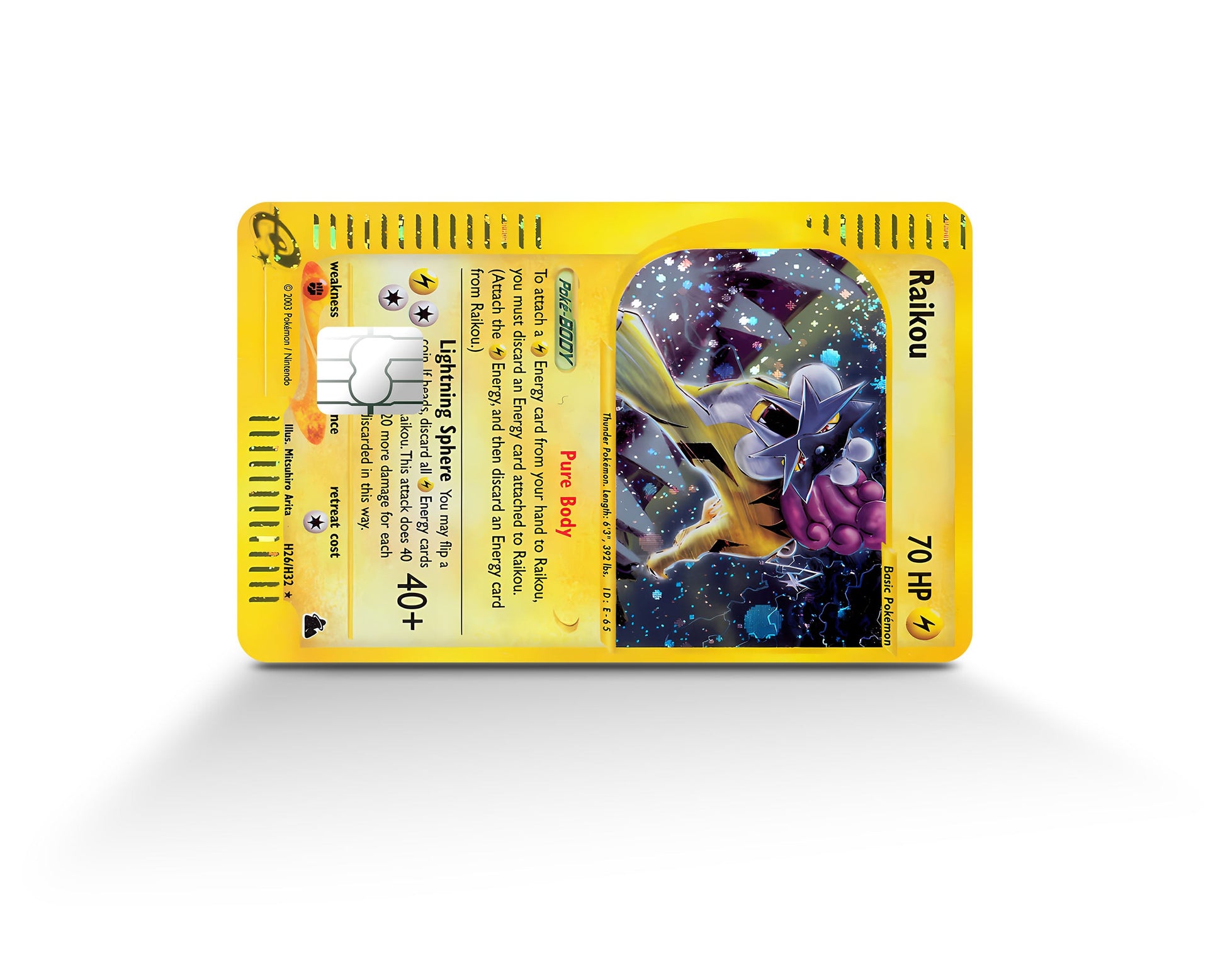 Anime Town Creations Credit Card Legendary Raikou Pokemon Card Full Skins - Anime Pokemon Credit Card Skin