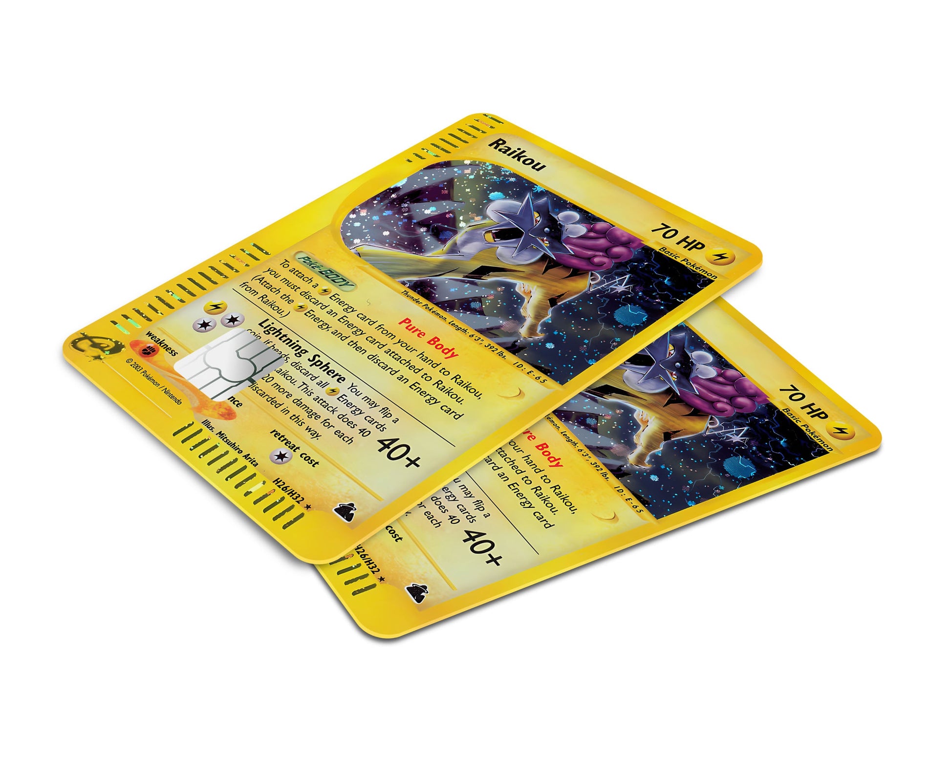 Anime Town Creations Credit Card Legendary Raikou Pokemon Card Window Skins - Anime Pokemon Credit Card Skin