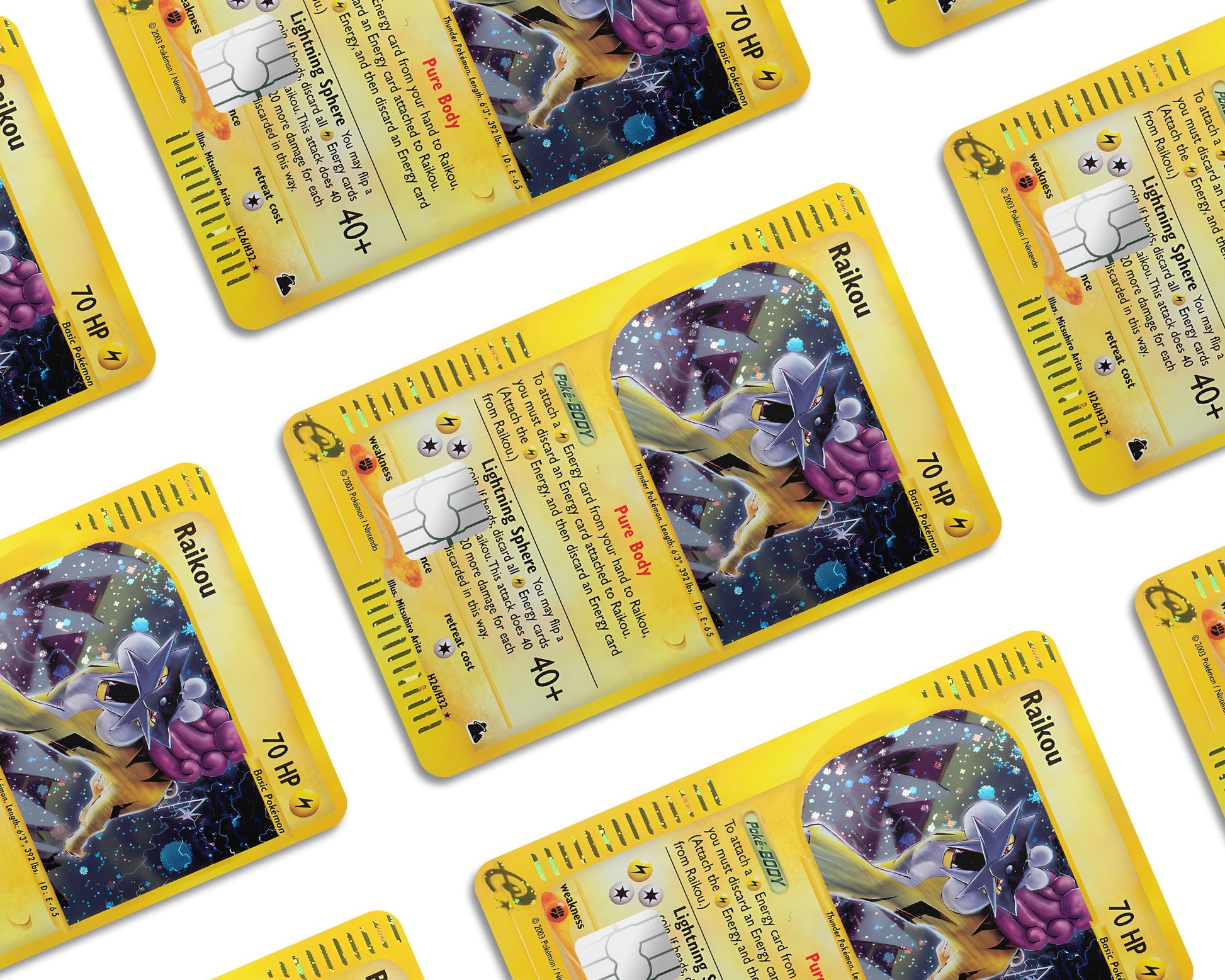 Anime Town Creations Credit Card Legendary Raikou Pokemon Card Window Skins - Anime Pokemon Credit Card Skin