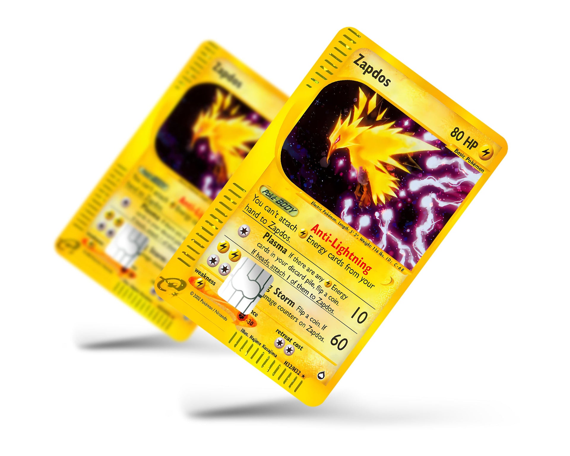 zapdos holographic pokemon card Legendary Credit Card Credit Card Skin – Anime Town Creations Illustration Rare Retreat Cost Final Fantasy VI Revival UPC:196214111837