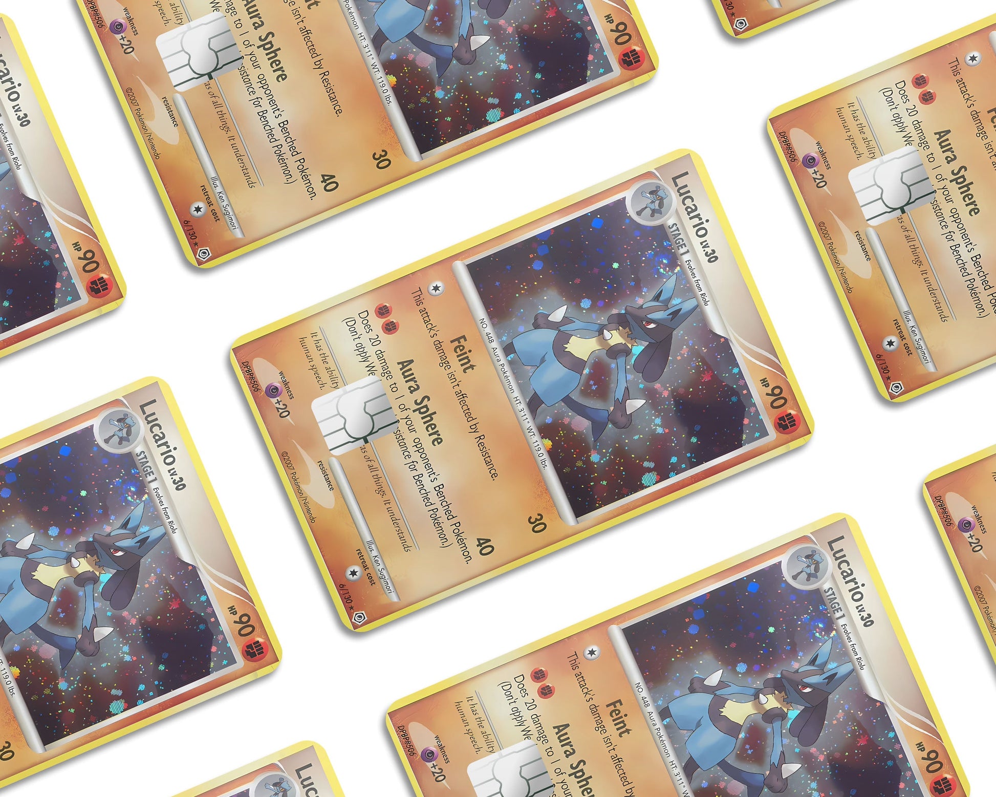 Anime Town Creations Credit Card Lucario Pokemon Card Window Skins - Anime Pokemon Credit Card Skin