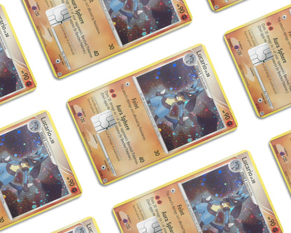 Anime Town Creations Credit Card Lucario Pokemon Card Window Skins - Anime Pokemon Credit Card Skin