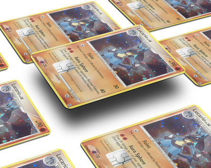 Anime Town Creations Credit Card Lucario Pokemon Card Window Skins - Anime Pokemon Credit Card Skin