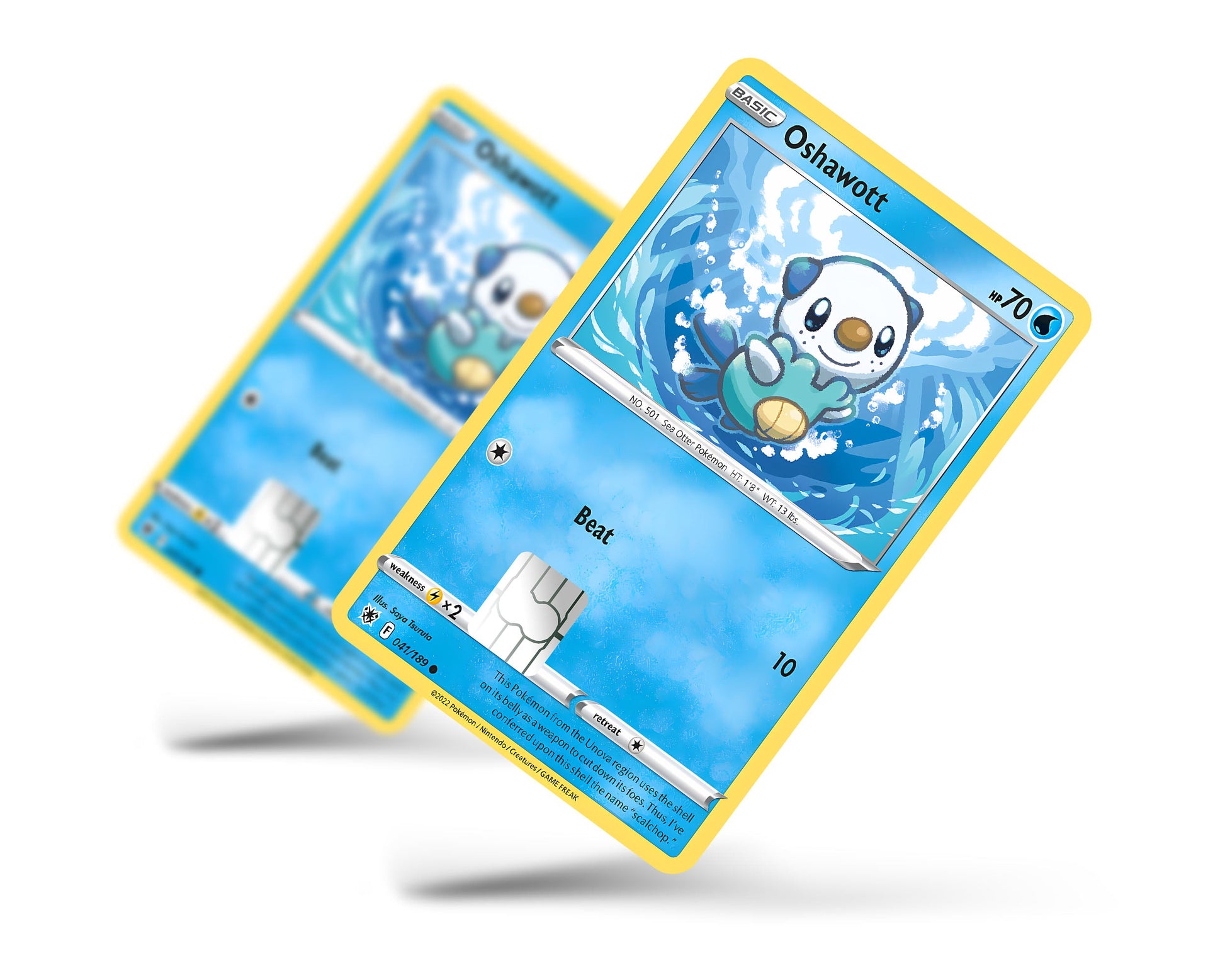 Anime Town Creations Credit Card Oshawott Pokemon Card Full Skins - Anime Pokemon Credit Card Skin