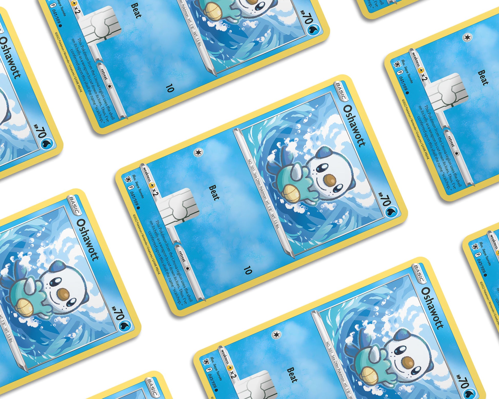Anime Town Creations Credit Card Oshawott Pokemon Card Window Skins - Anime Pokemon Credit Card Skin