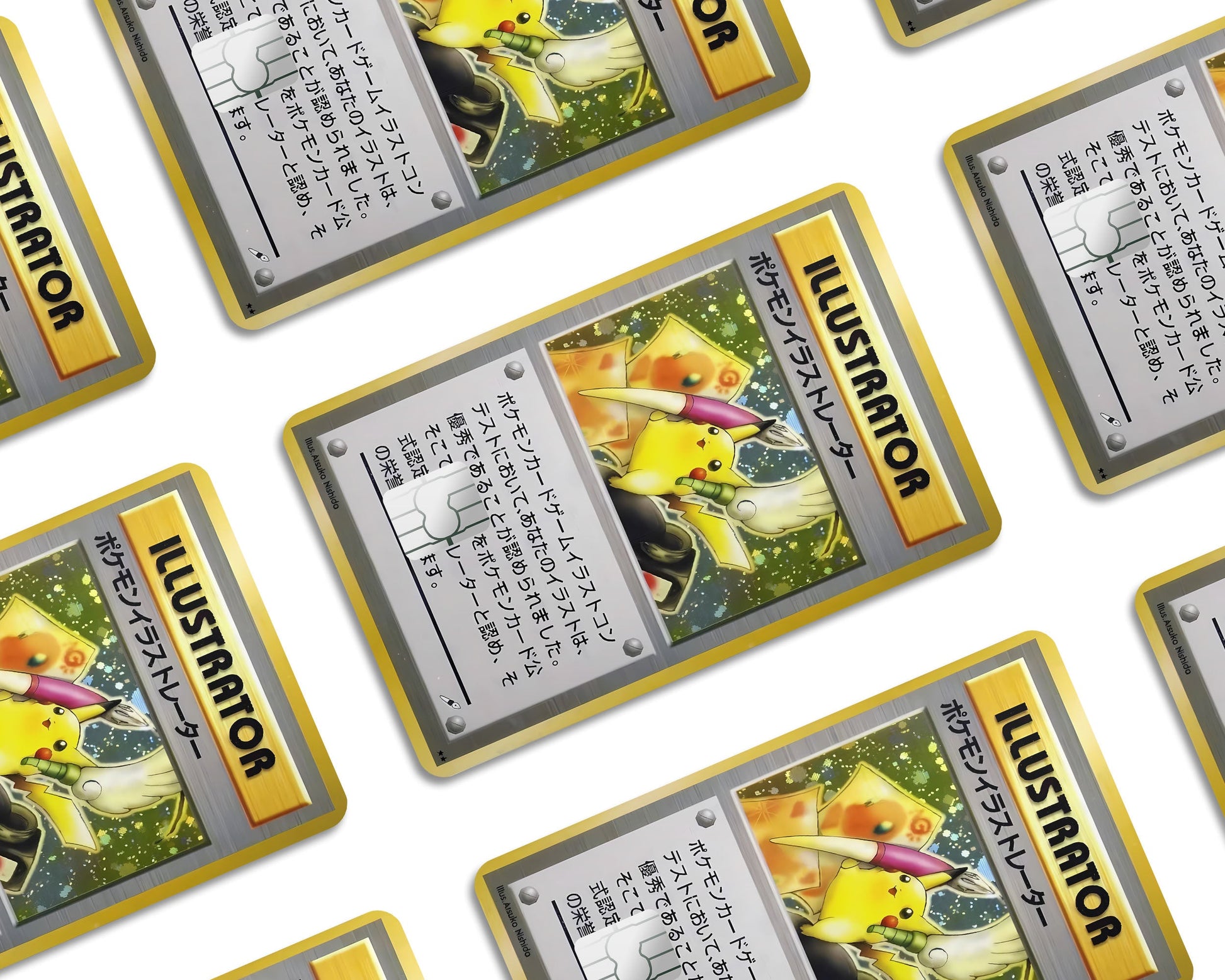Anime Town Creations Credit Card Pikachu Illustrator Pokemon Card Window Skins - Anime Pokemon Credit Card Skin